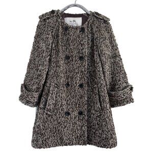 Coach Women's Brown Wool Tweed Double Breasted Button Front Coat Size S/P